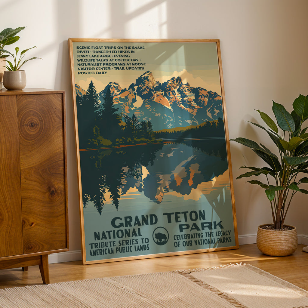 Grand Teton National Park Vintage WPA Art