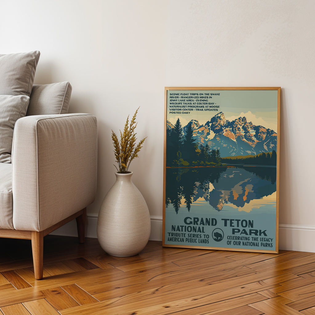 Grand Teton National Park Vintage WPA Art