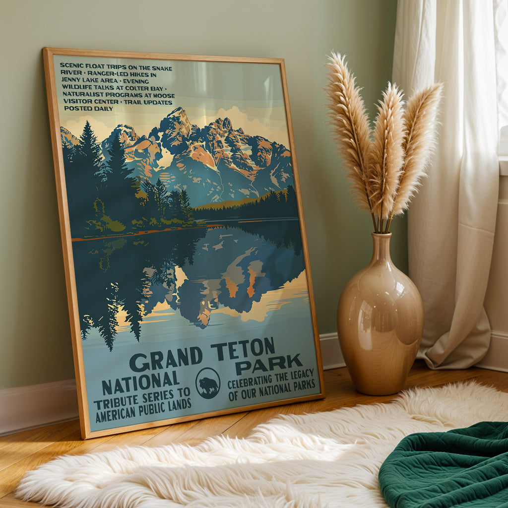 Grand Teton National Park Vintage WPA Art