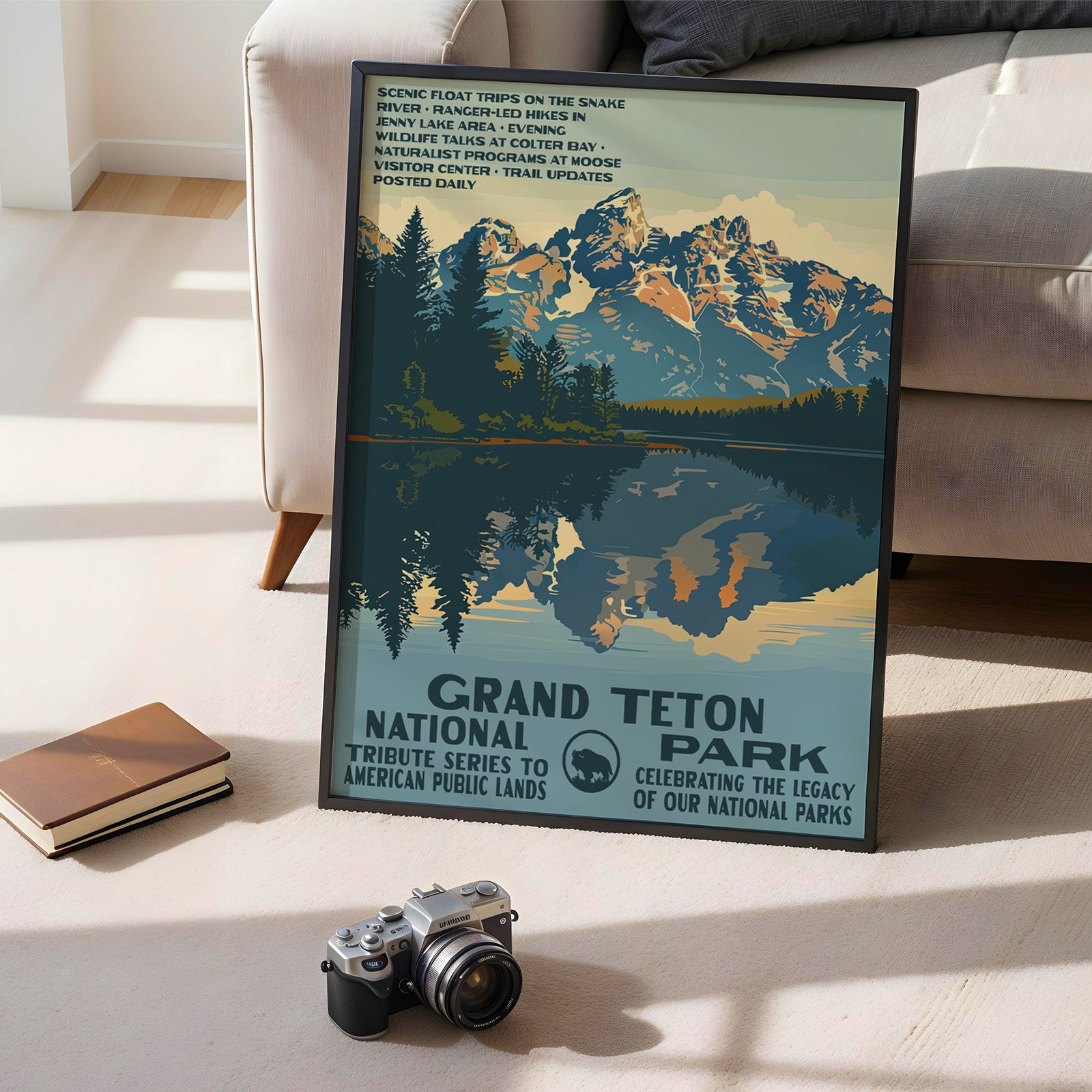Grand Teton National Park Vintage WPA Art