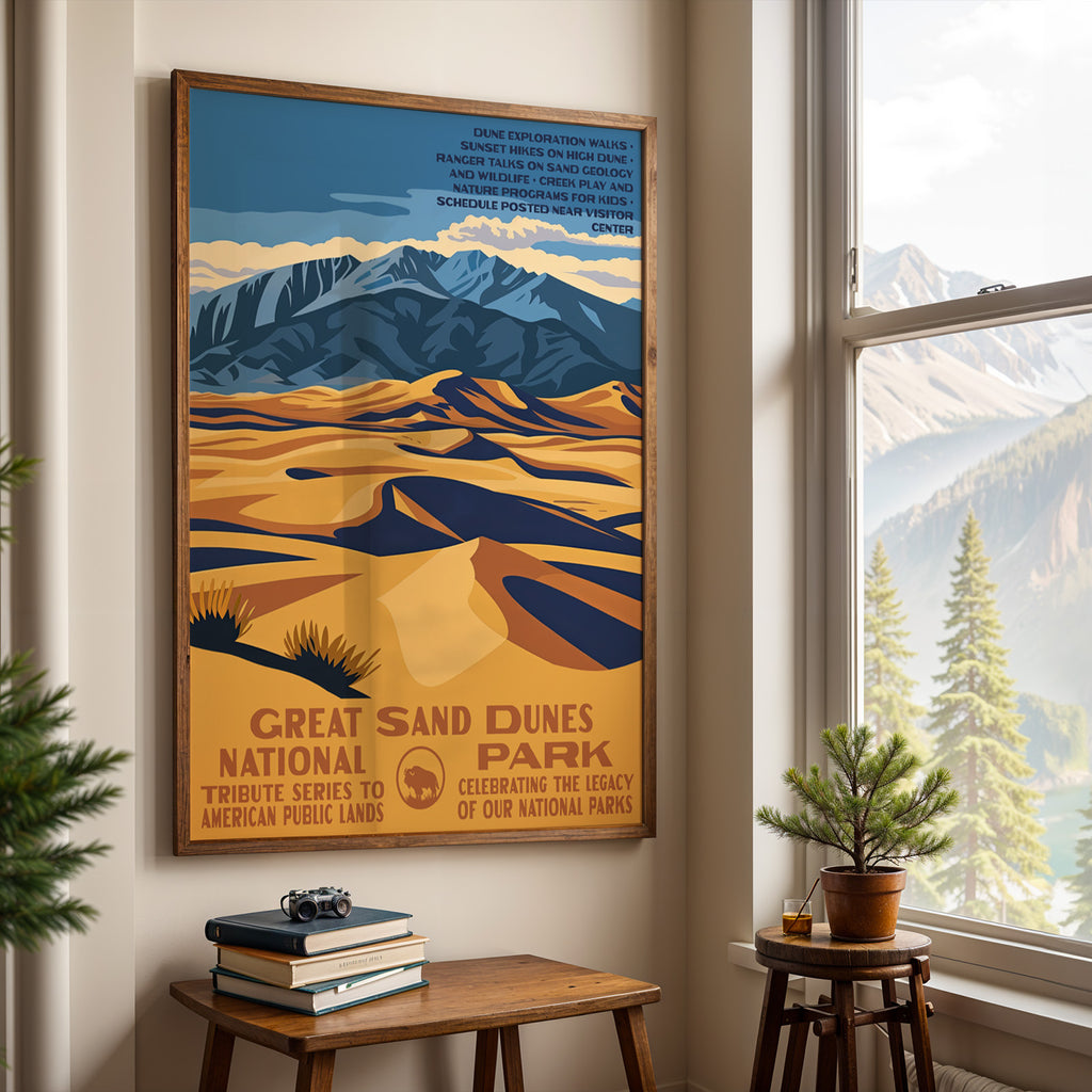Great Sand Dunes National Park Vintage WPA Art