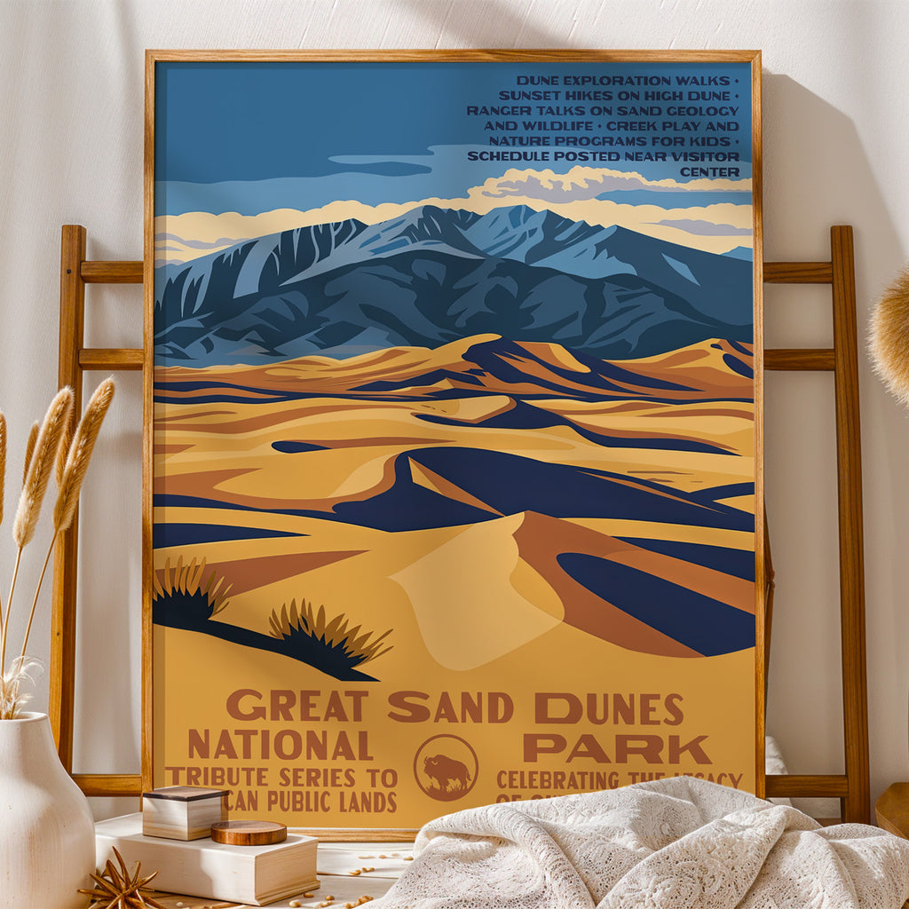 Great Sand Dunes National Park Vintage WPA Art