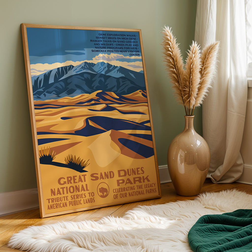 Great Sand Dunes National Park Vintage WPA Art