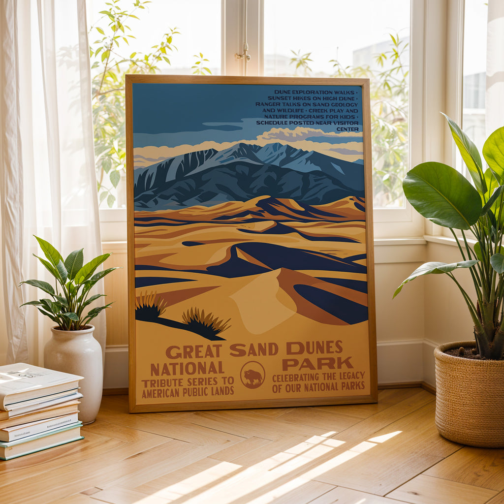Great Sand Dunes National Park Vintage WPA Art