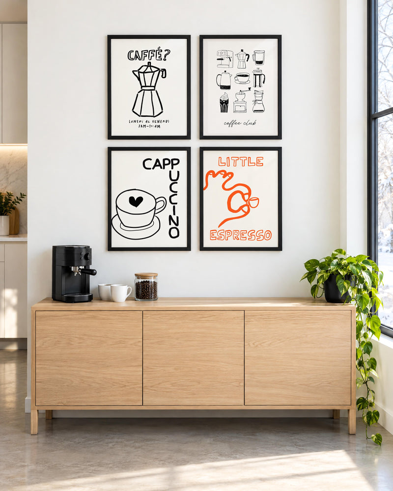 Minimalist Coffee Bar Gallery Wall