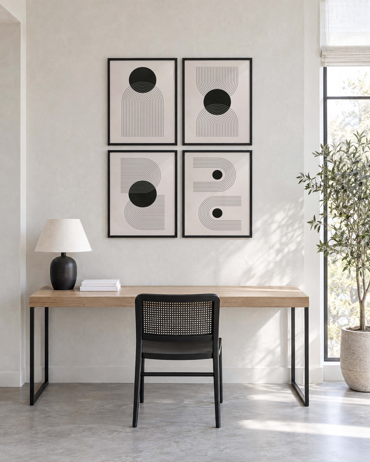 Black & White Line Art Gallery Wall