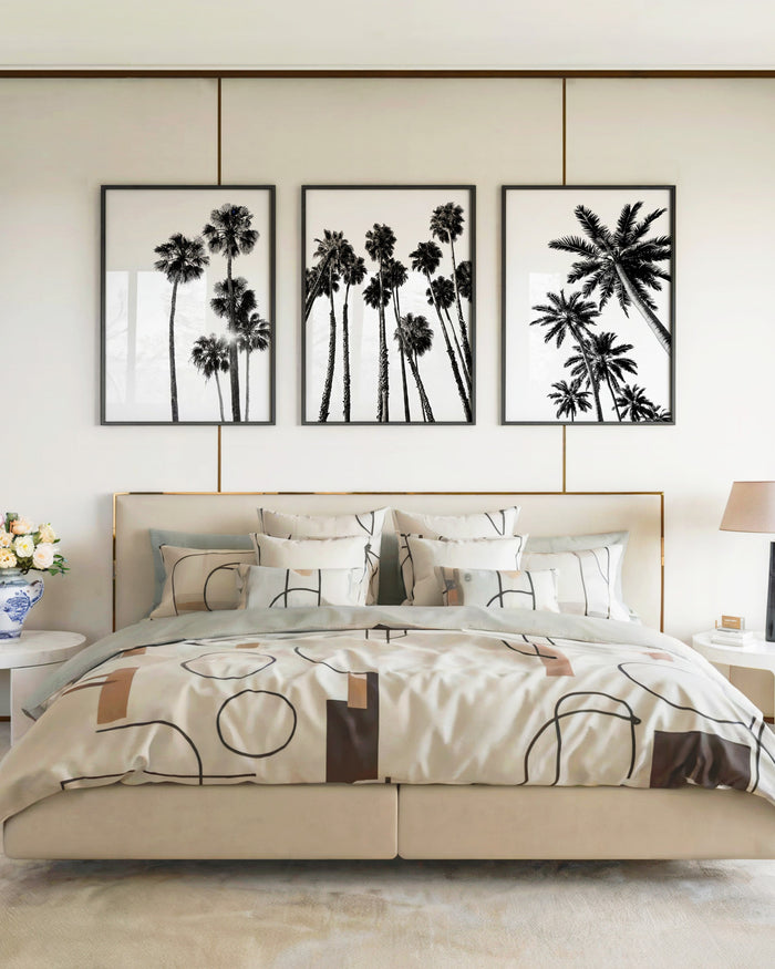 Black and White Palm Tree Gallery Wall