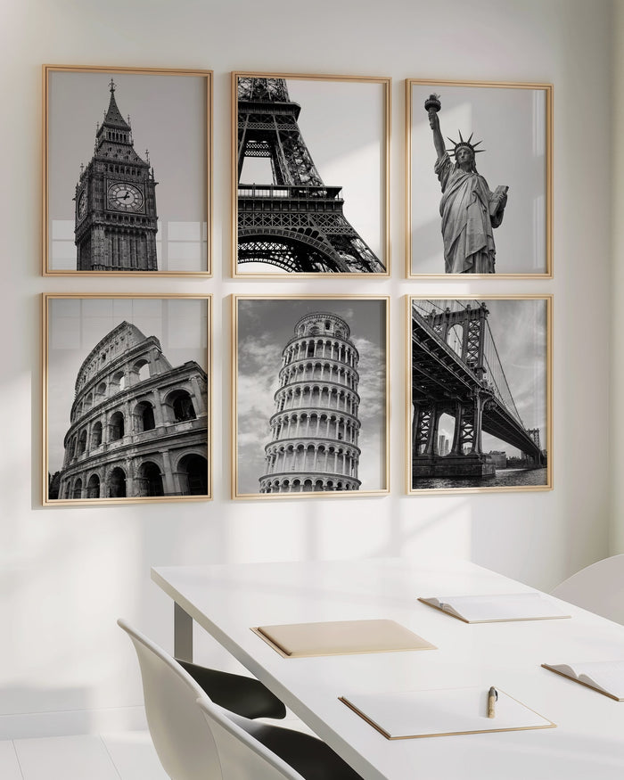 Black and White Travel Photography Gallery Wall
