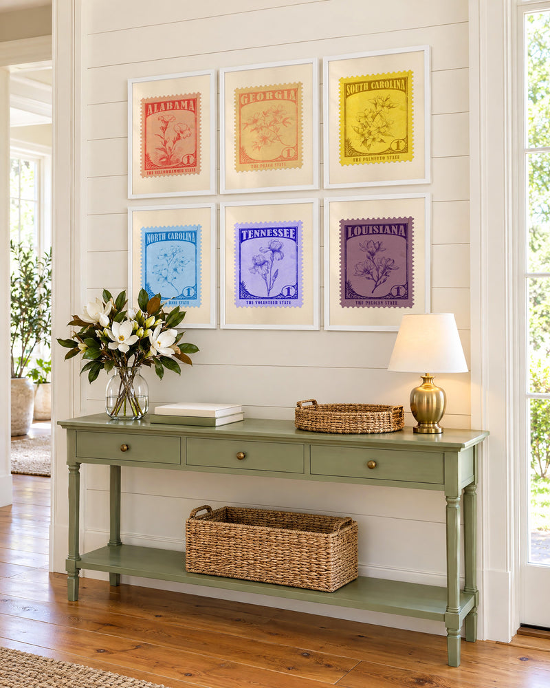 Southern State Flowers Stamp Gallery Wall