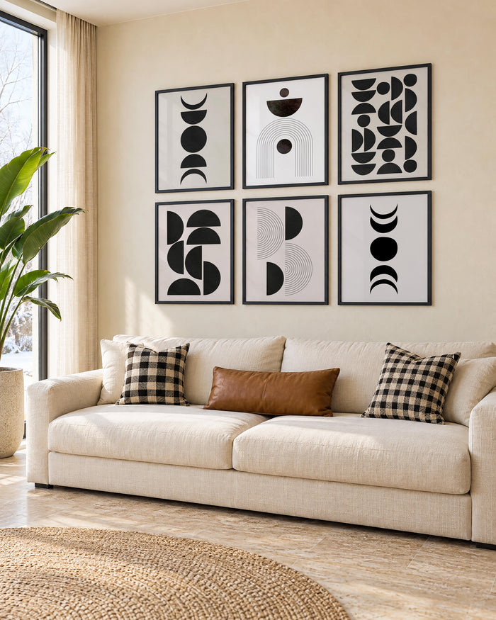 Black and Cream Geometric Gallery Wall