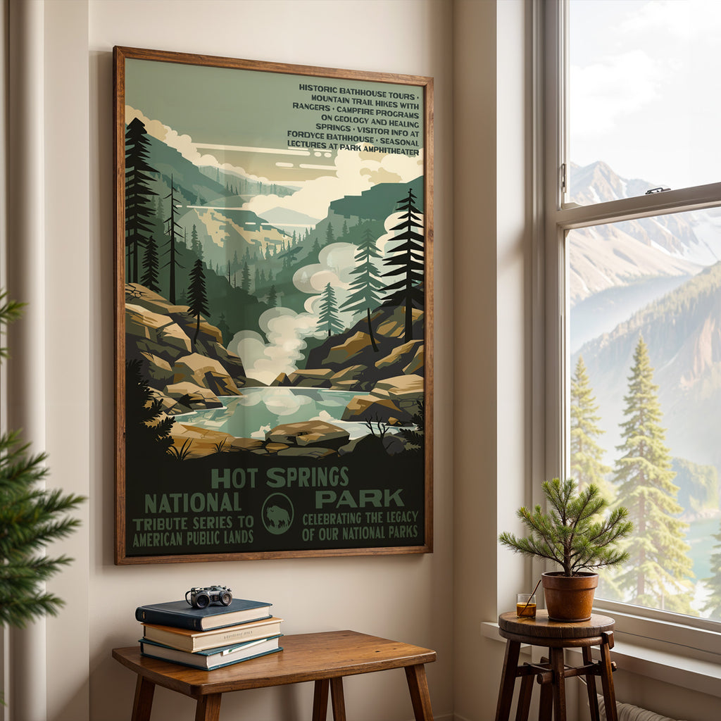 Hot Springs National Park Vintage WPA Art
