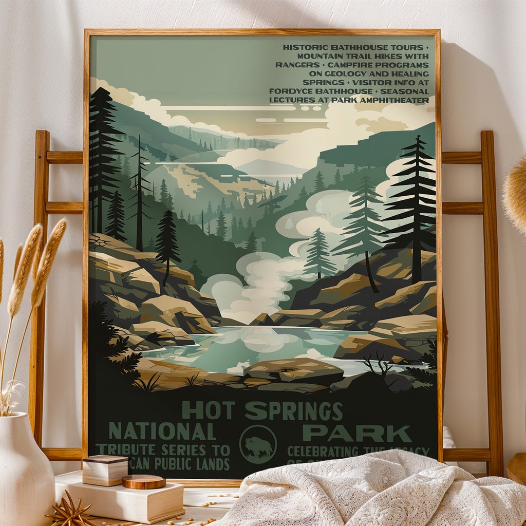 Hot Springs National Park Vintage WPA Art