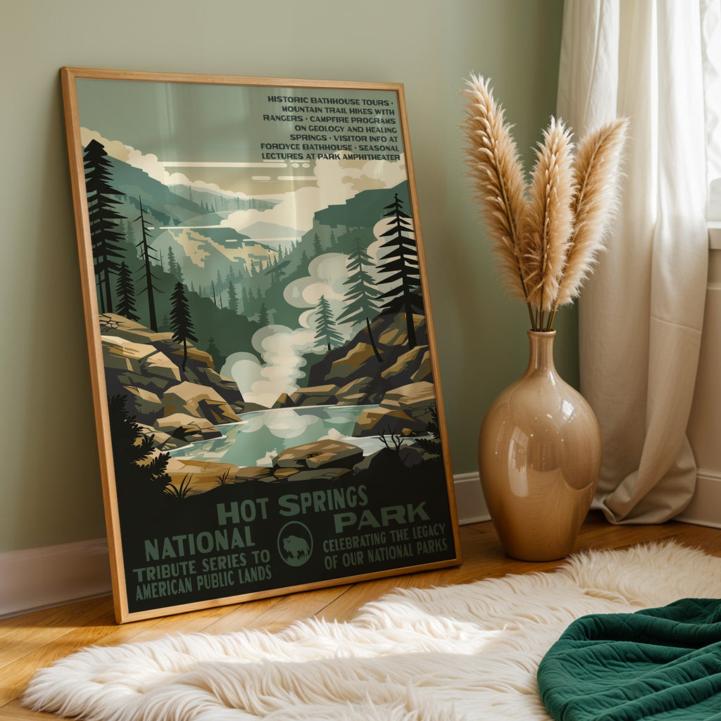 Hot Springs National Park Vintage WPA Art