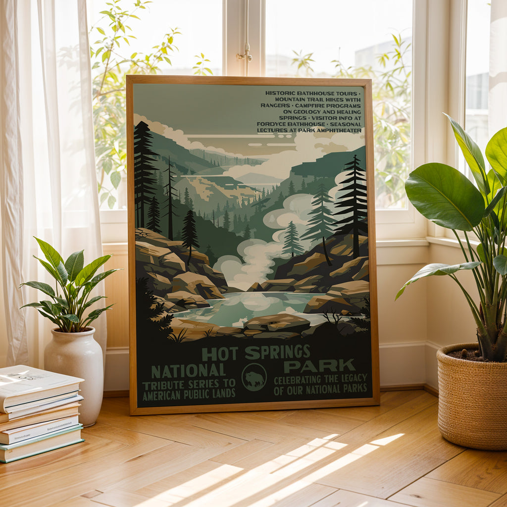 Hot Springs National Park Vintage WPA Art