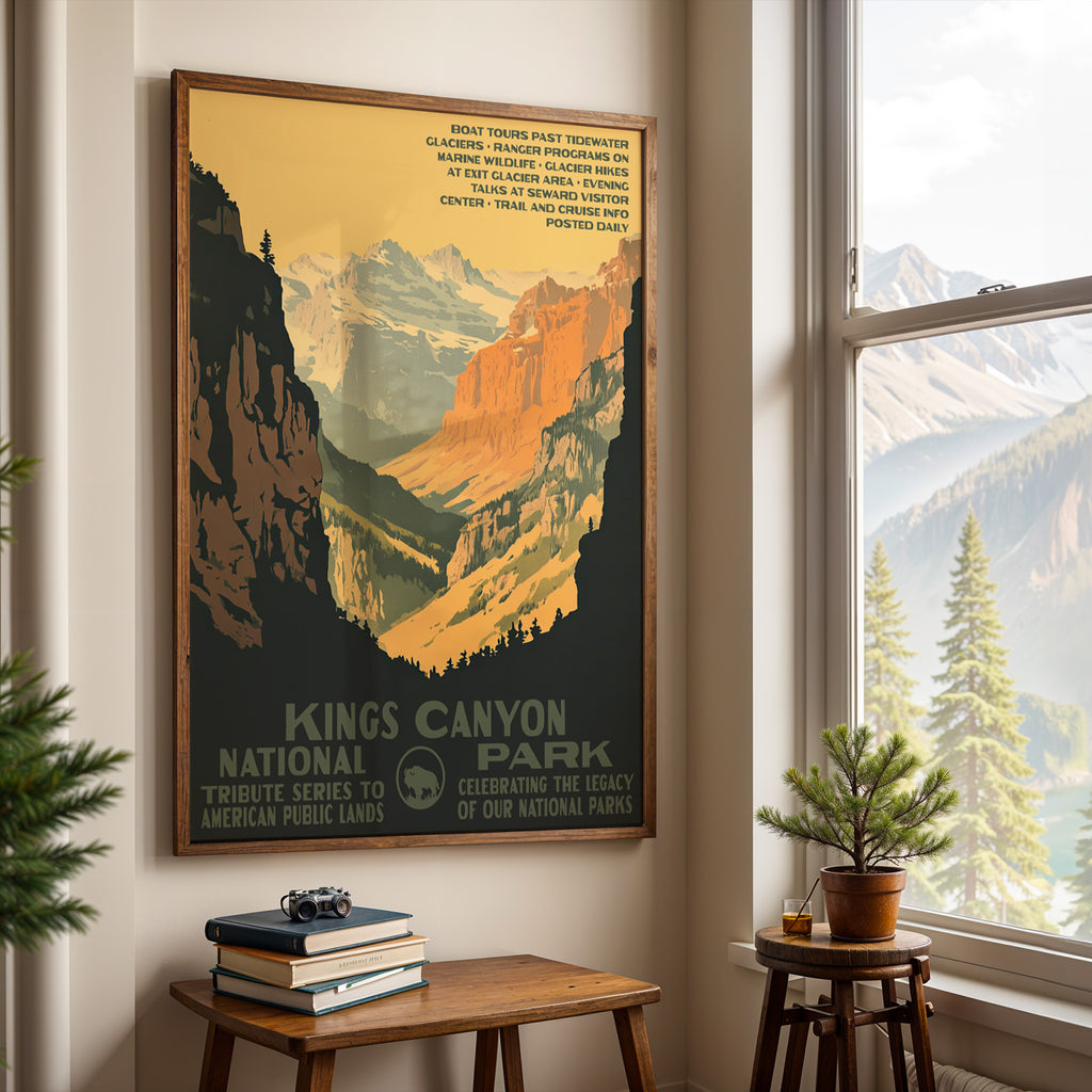 Kings Canyon National Park Vintage WPA Art