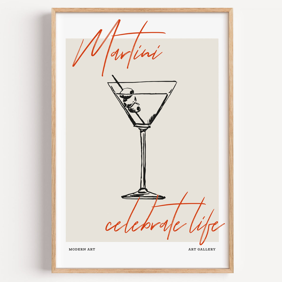 Martini Celebrate Life poster in black ink on a plain white background