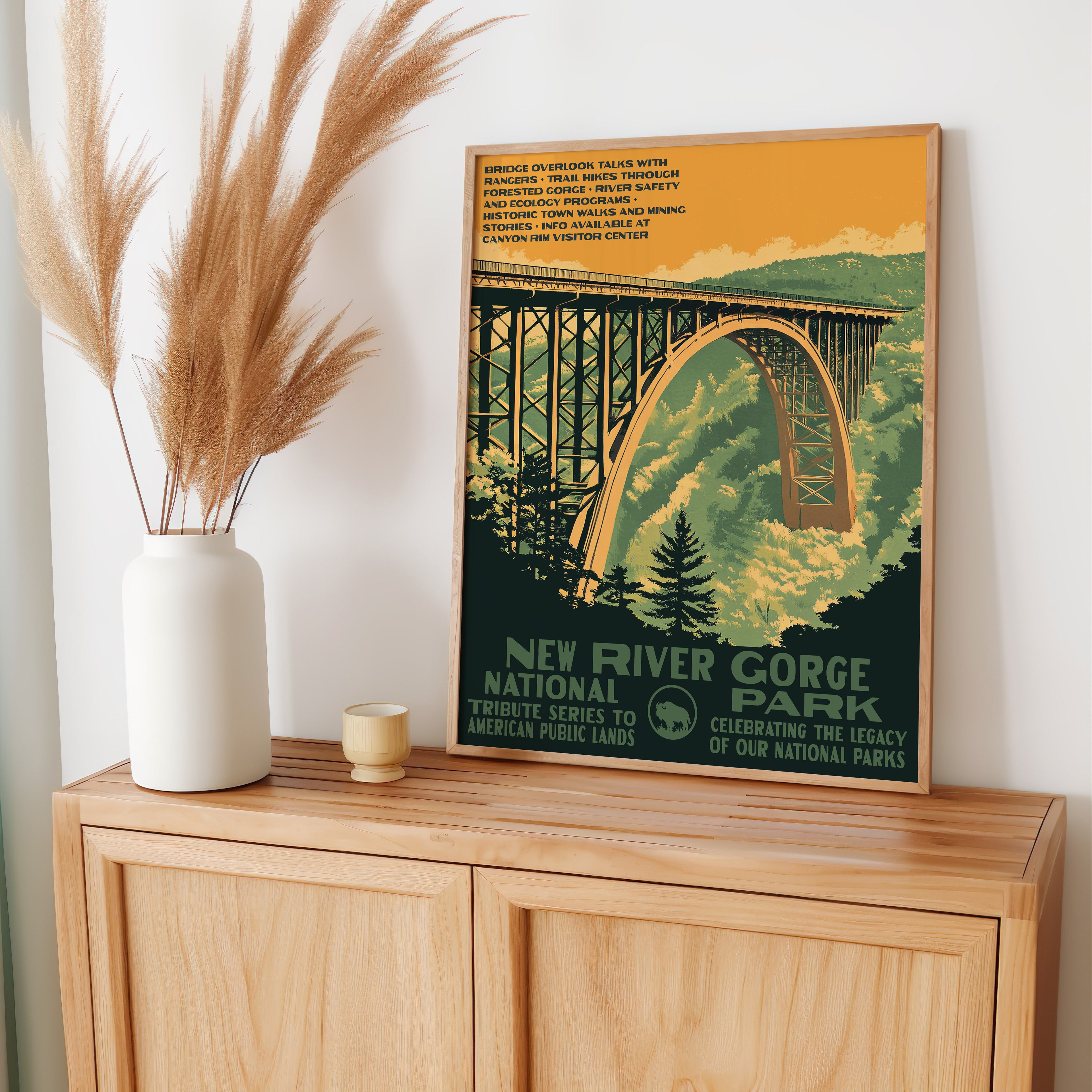 New River Gorge National Park Vintage WPA Art