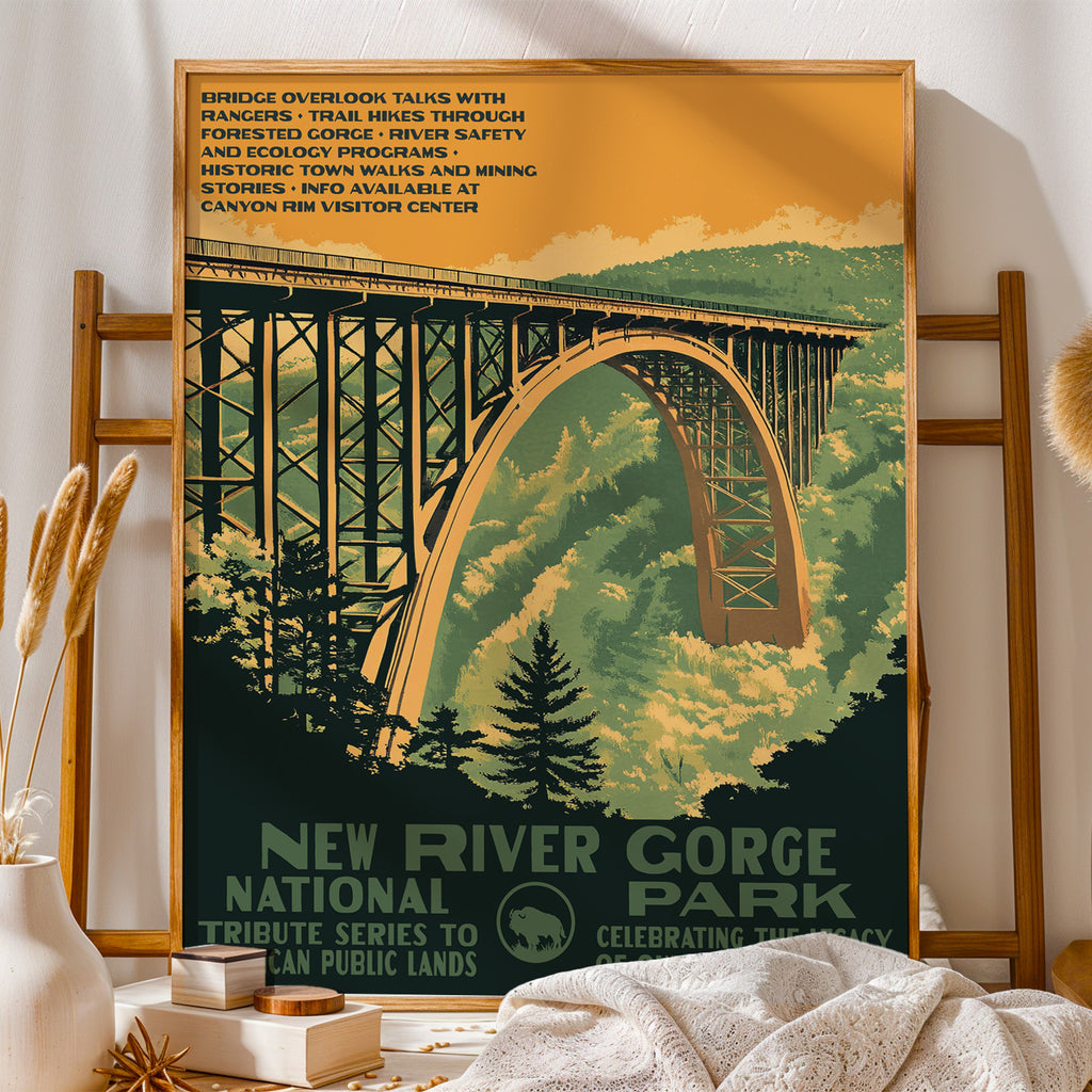 New River Gorge National Park Vintage WPA Art