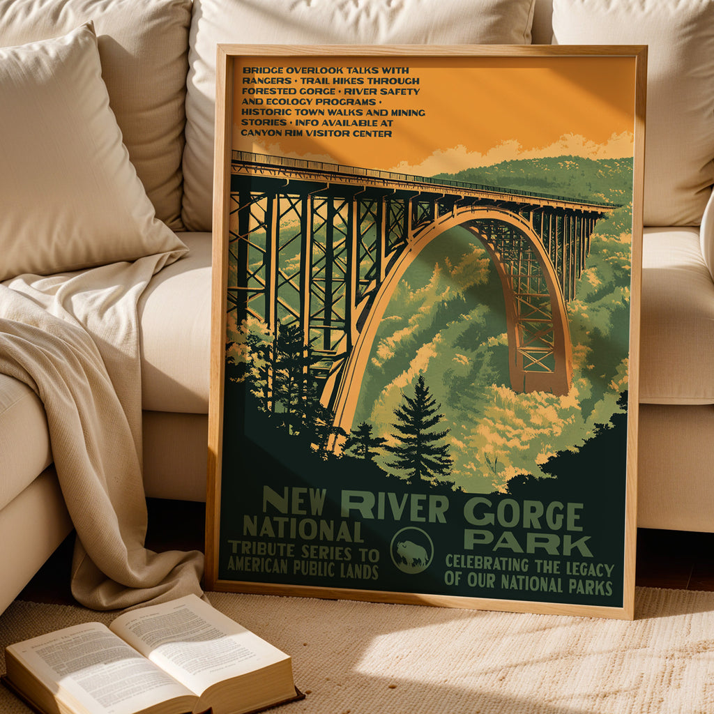 New River Gorge National Park Vintage WPA Art