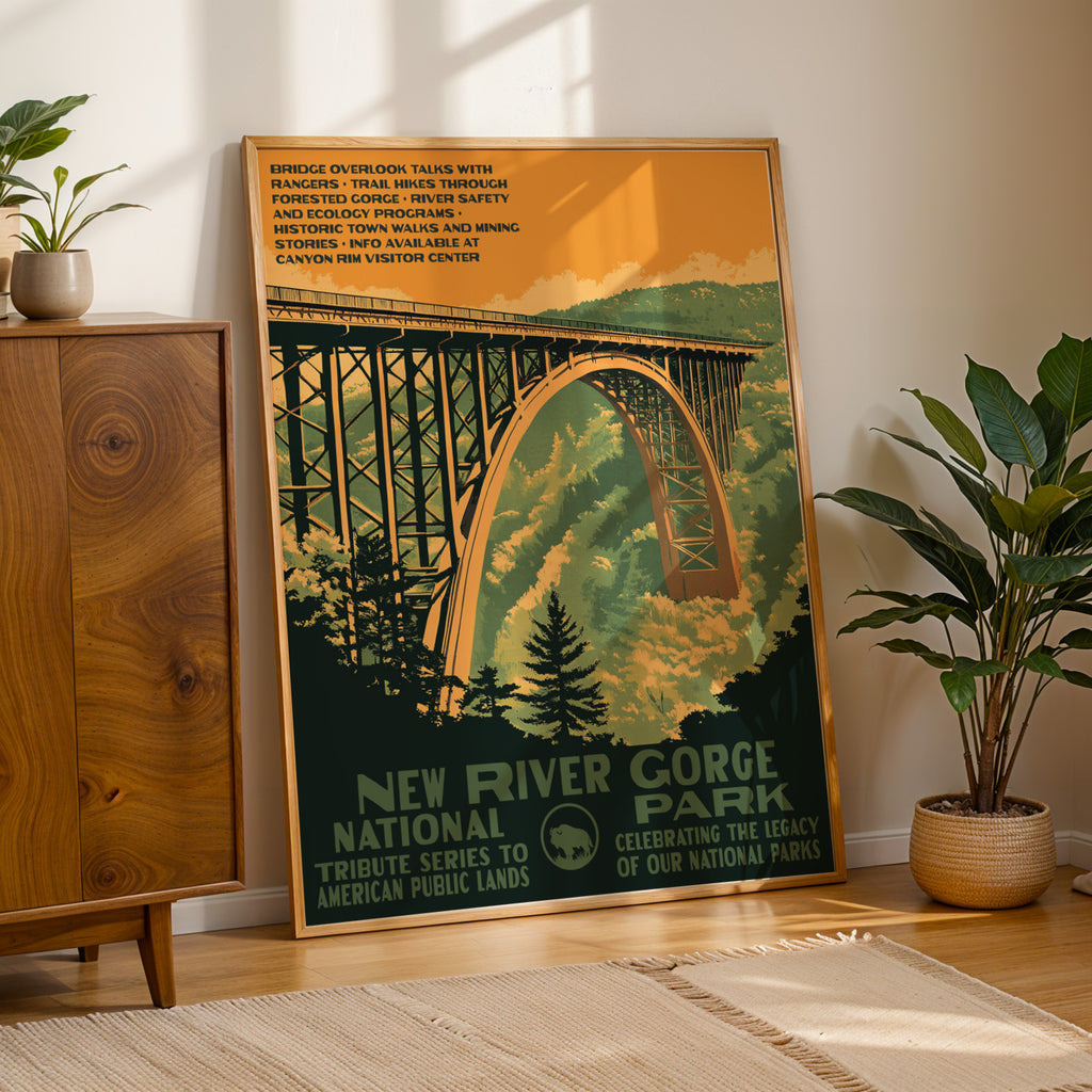 New River Gorge National Park Vintage WPA Art