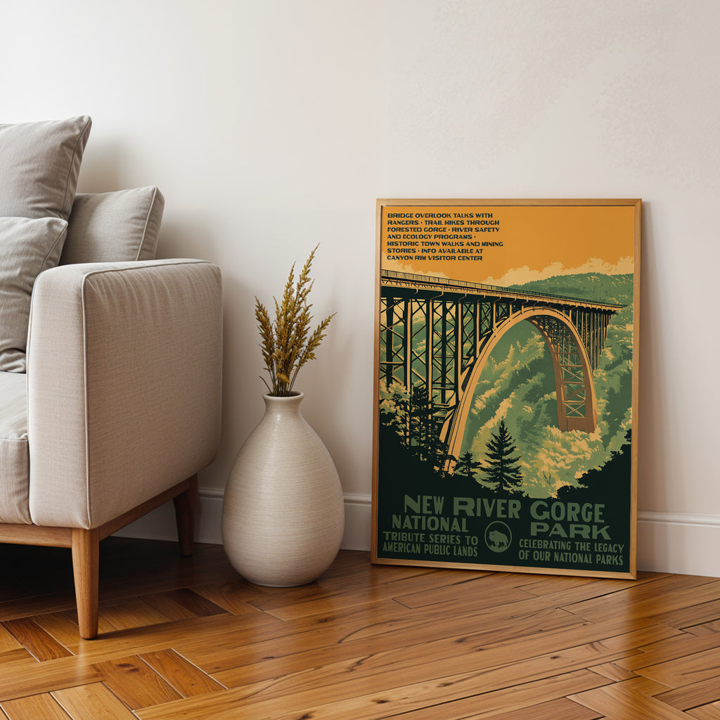 New River Gorge National Park Vintage WPA Art