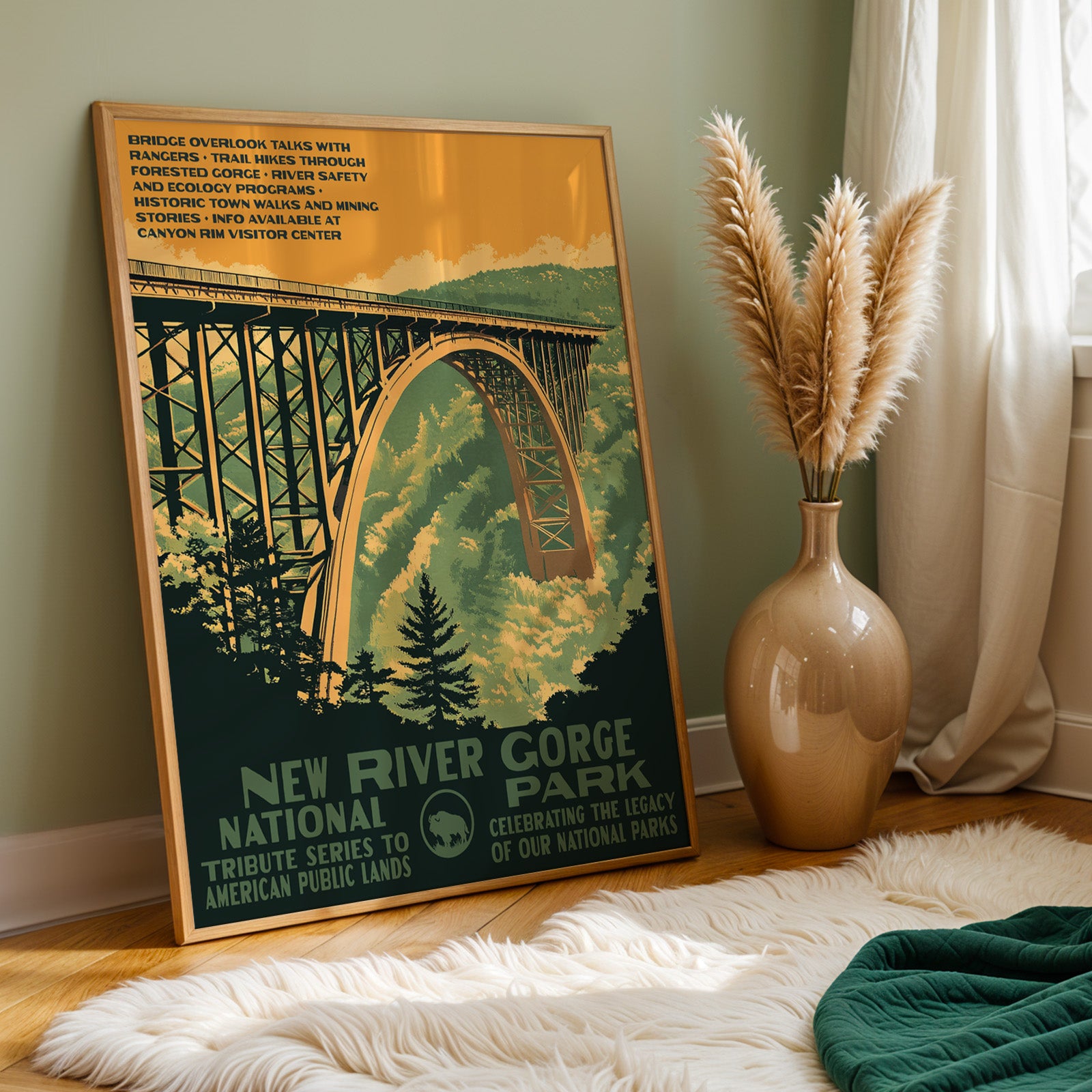 New River Gorge National Park Vintage WPA Art