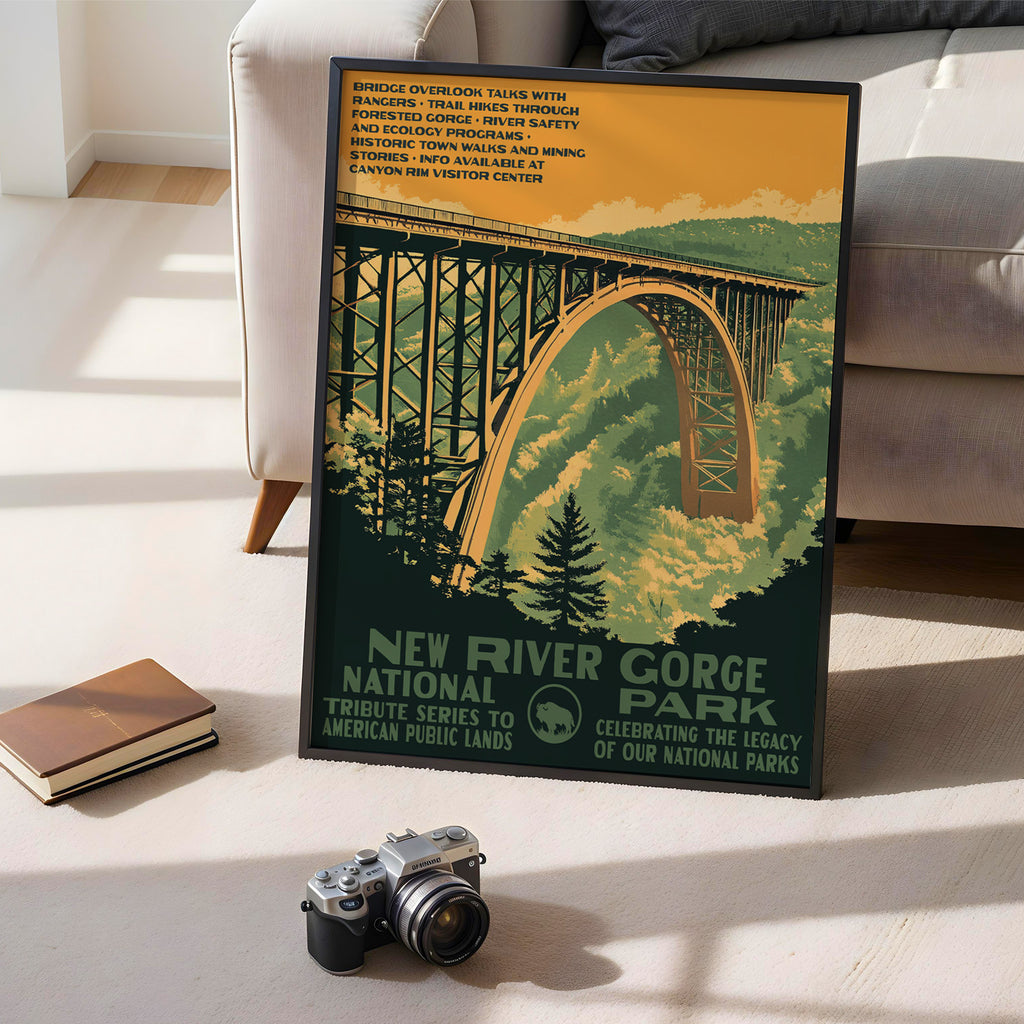 New River Gorge National Park Vintage WPA Art