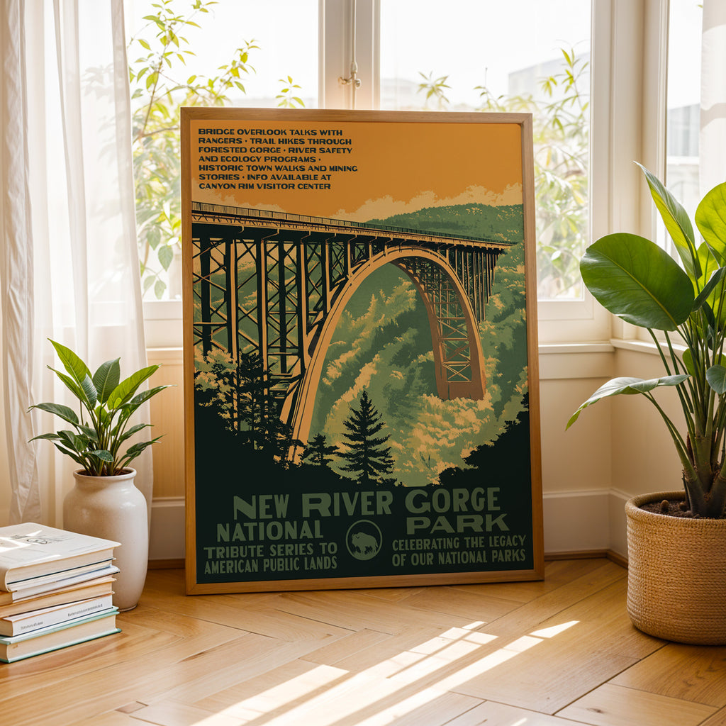New River Gorge National Park Vintage WPA Art
