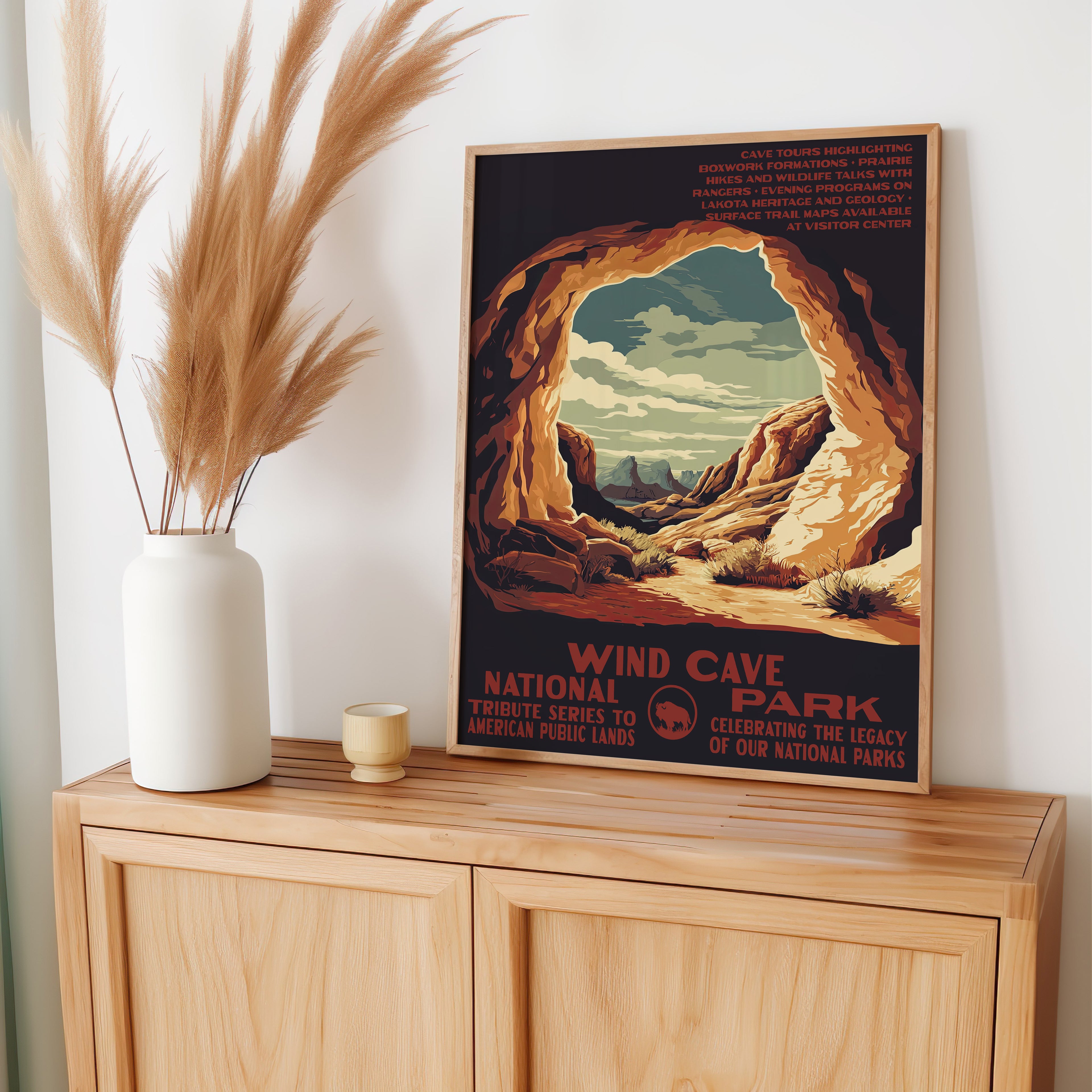 Wind Cave National Park Vintage WPA Art