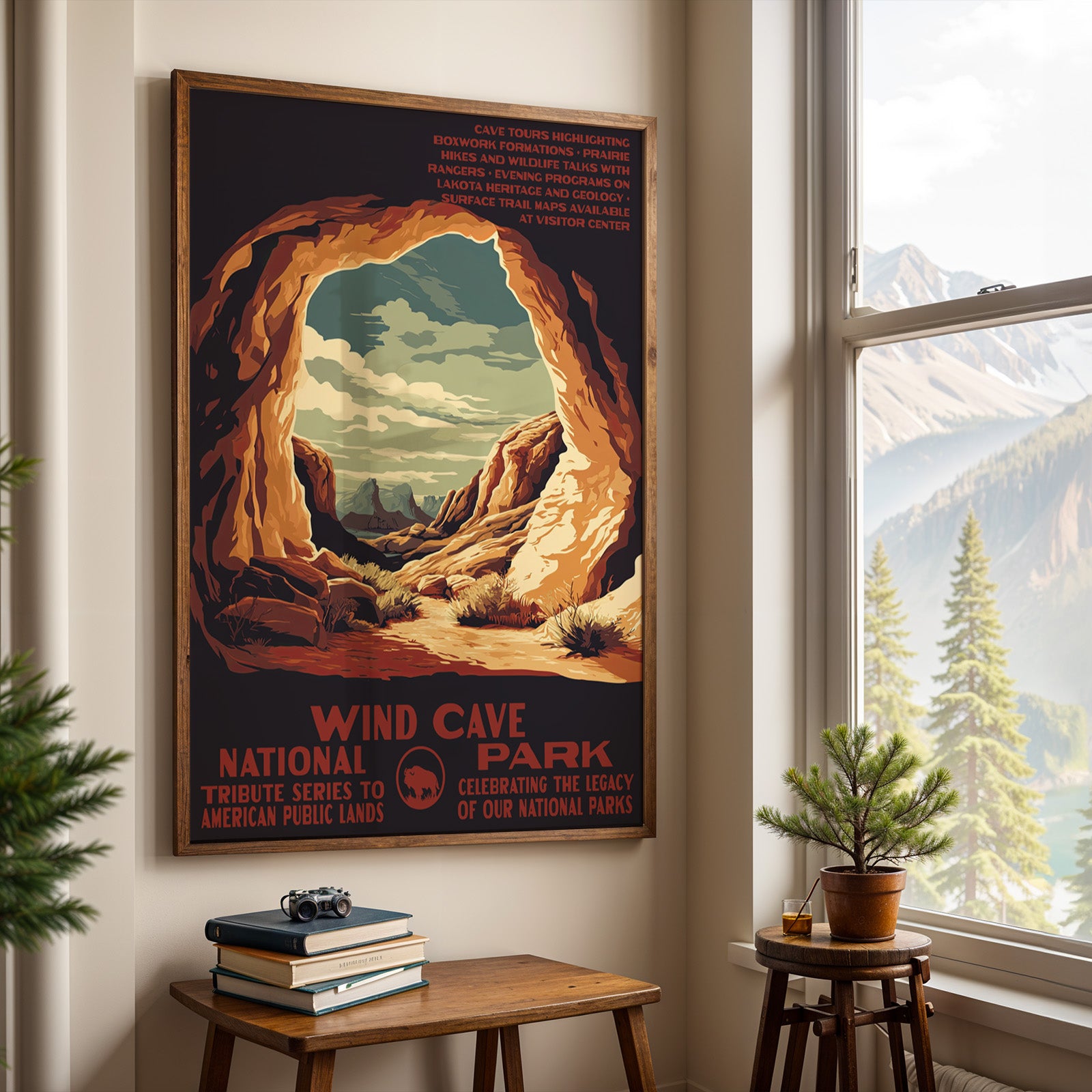 Wind Cave National Park Vintage WPA Art