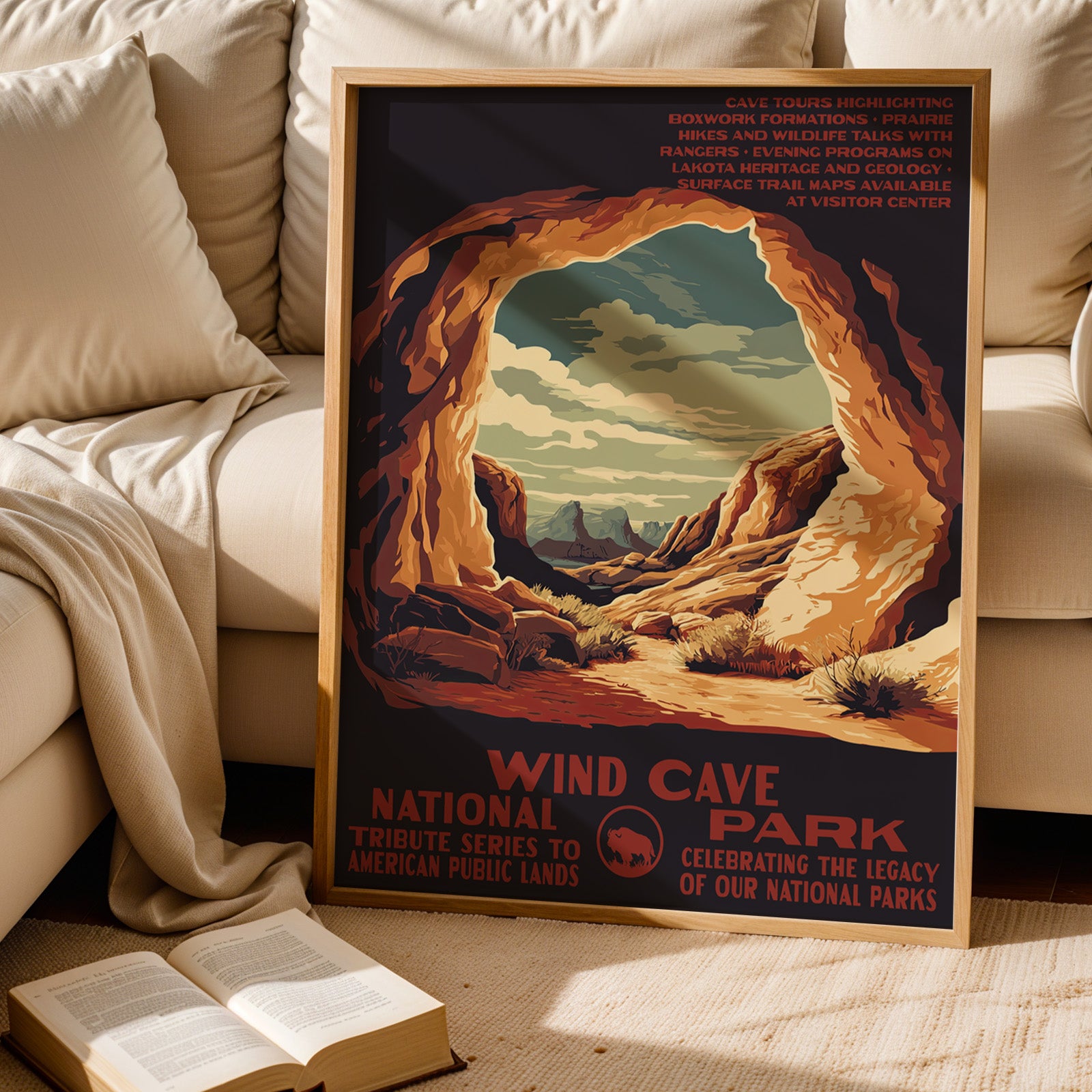 Wind Cave National Park Vintage WPA Art