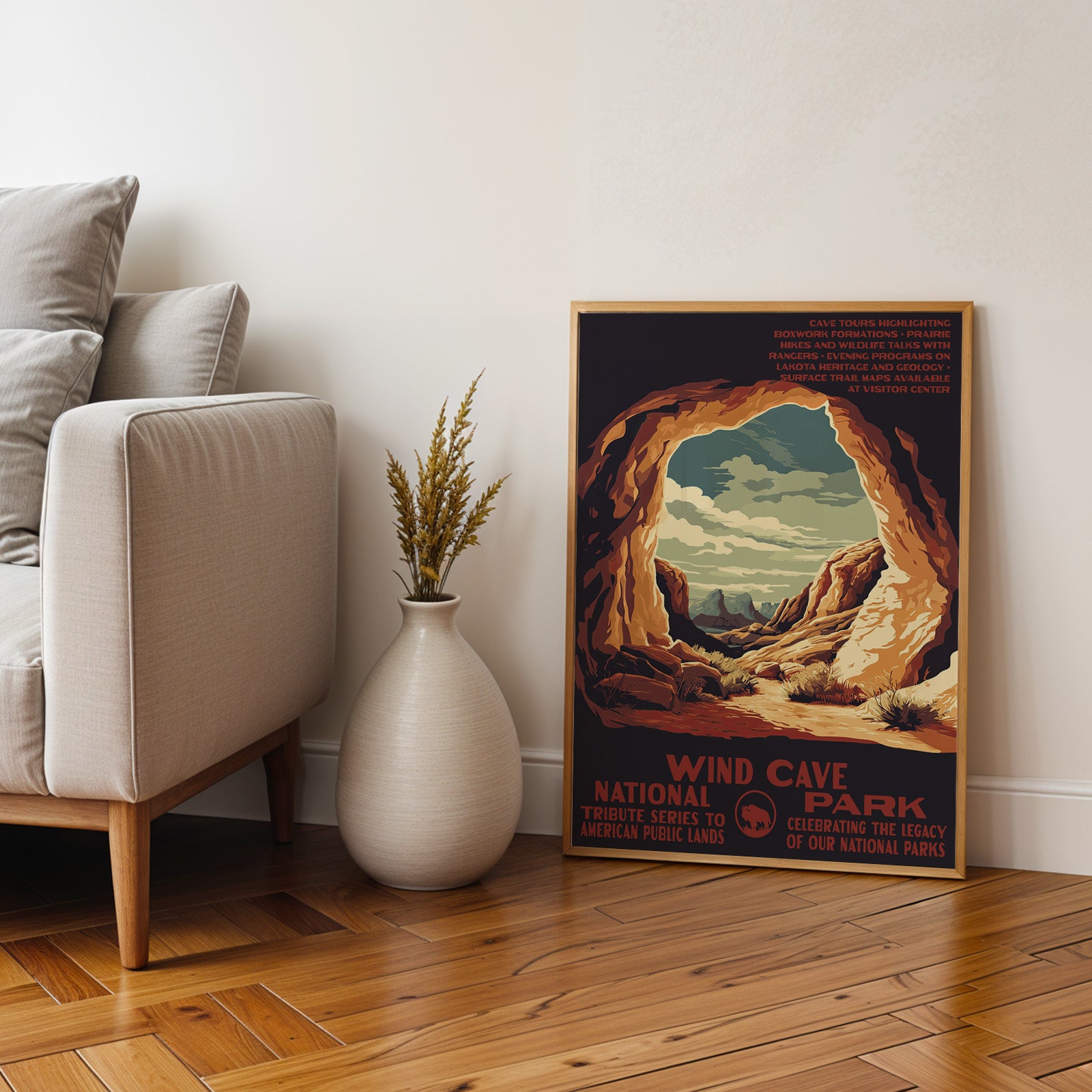 Wind Cave National Park Vintage WPA Art