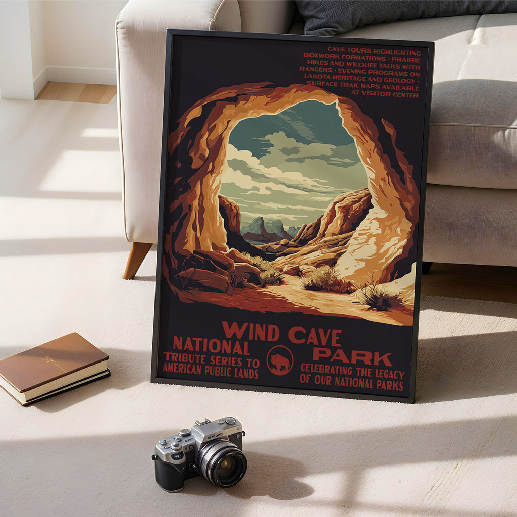 Wind Cave National Park Vintage WPA Art