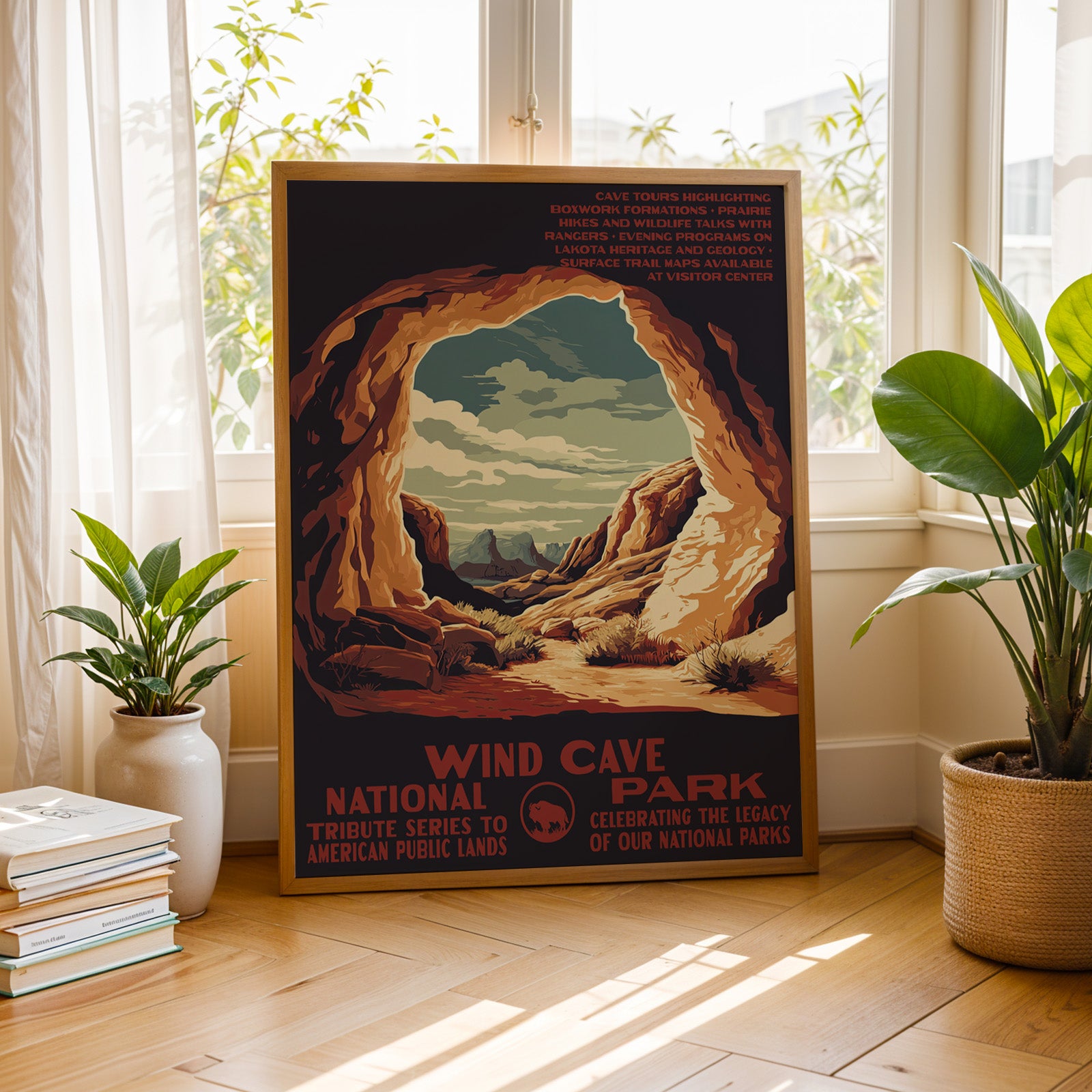 Wind Cave National Park Vintage WPA Art