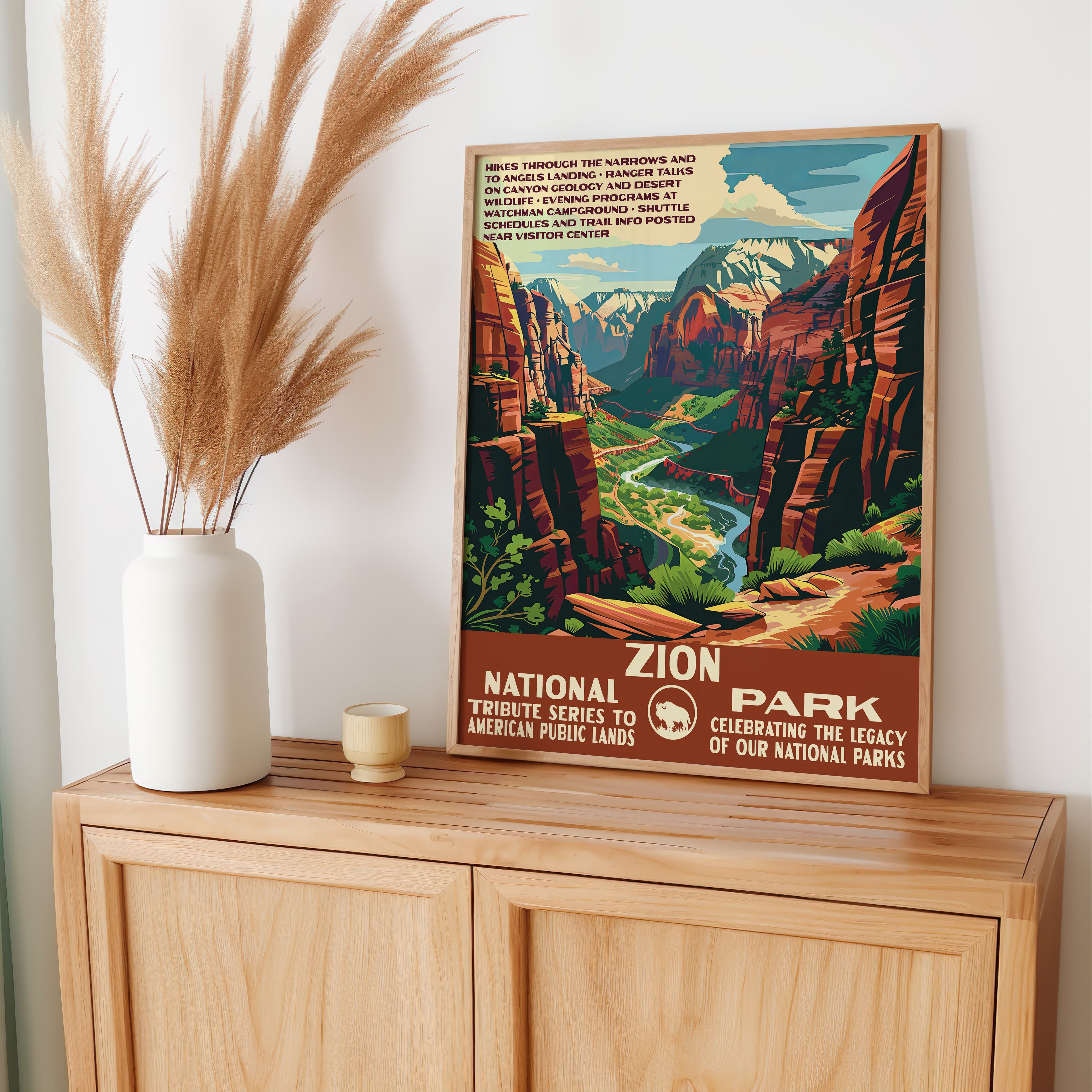 Zion National Park Vintage WPA Art