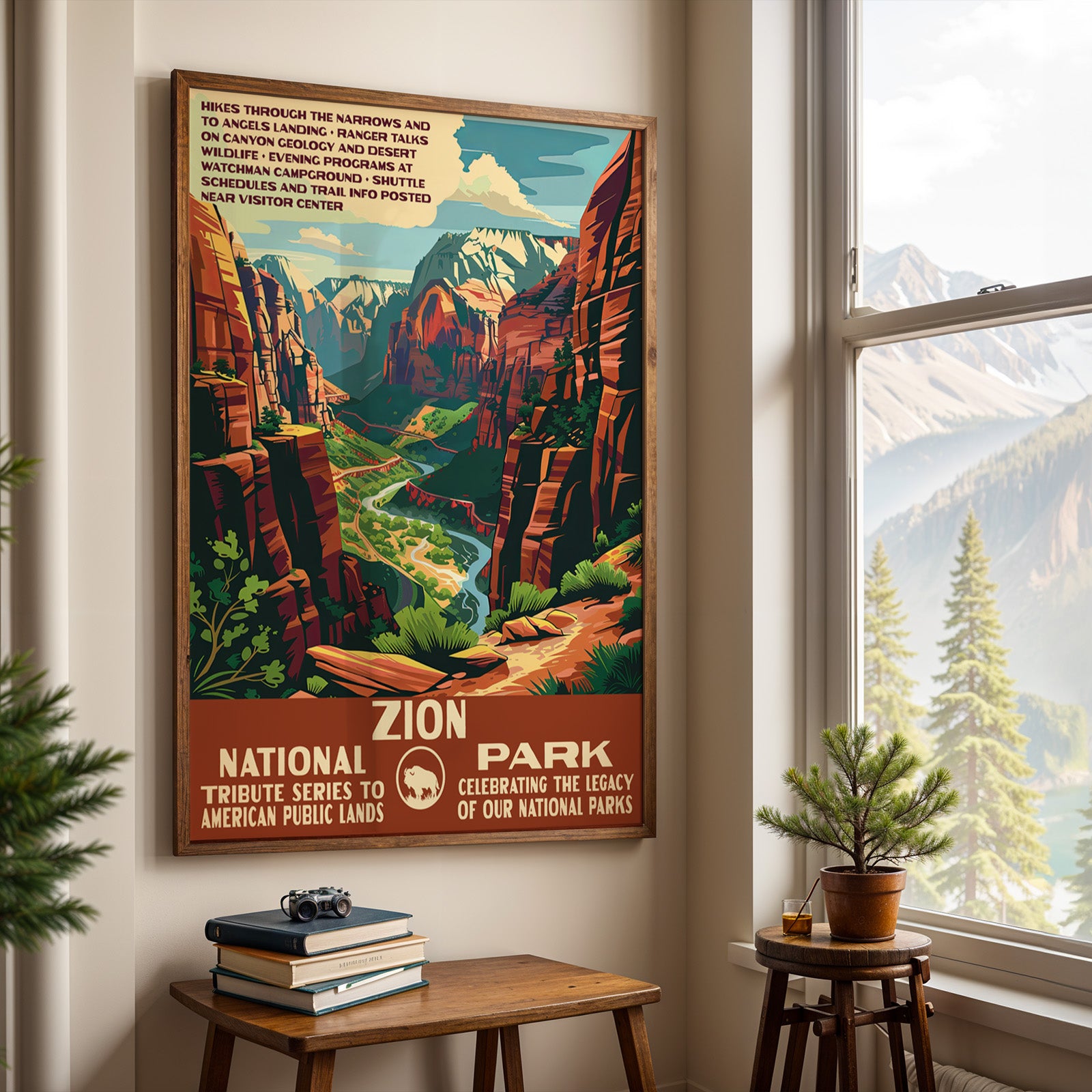 Zion National Park Vintage WPA Art