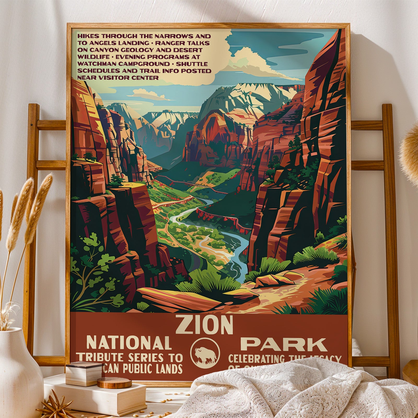 Zion National Park Vintage WPA Art