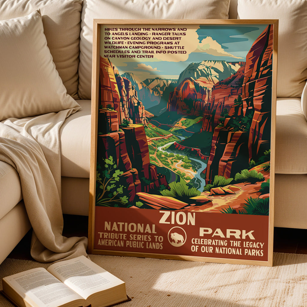 Zion National Park Vintage WPA Art
