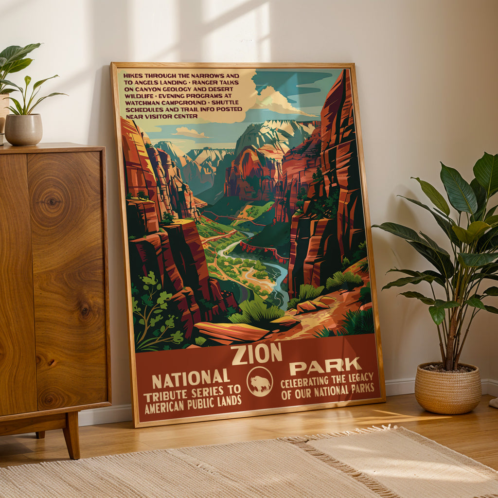 Zion National Park Vintage WPA Art