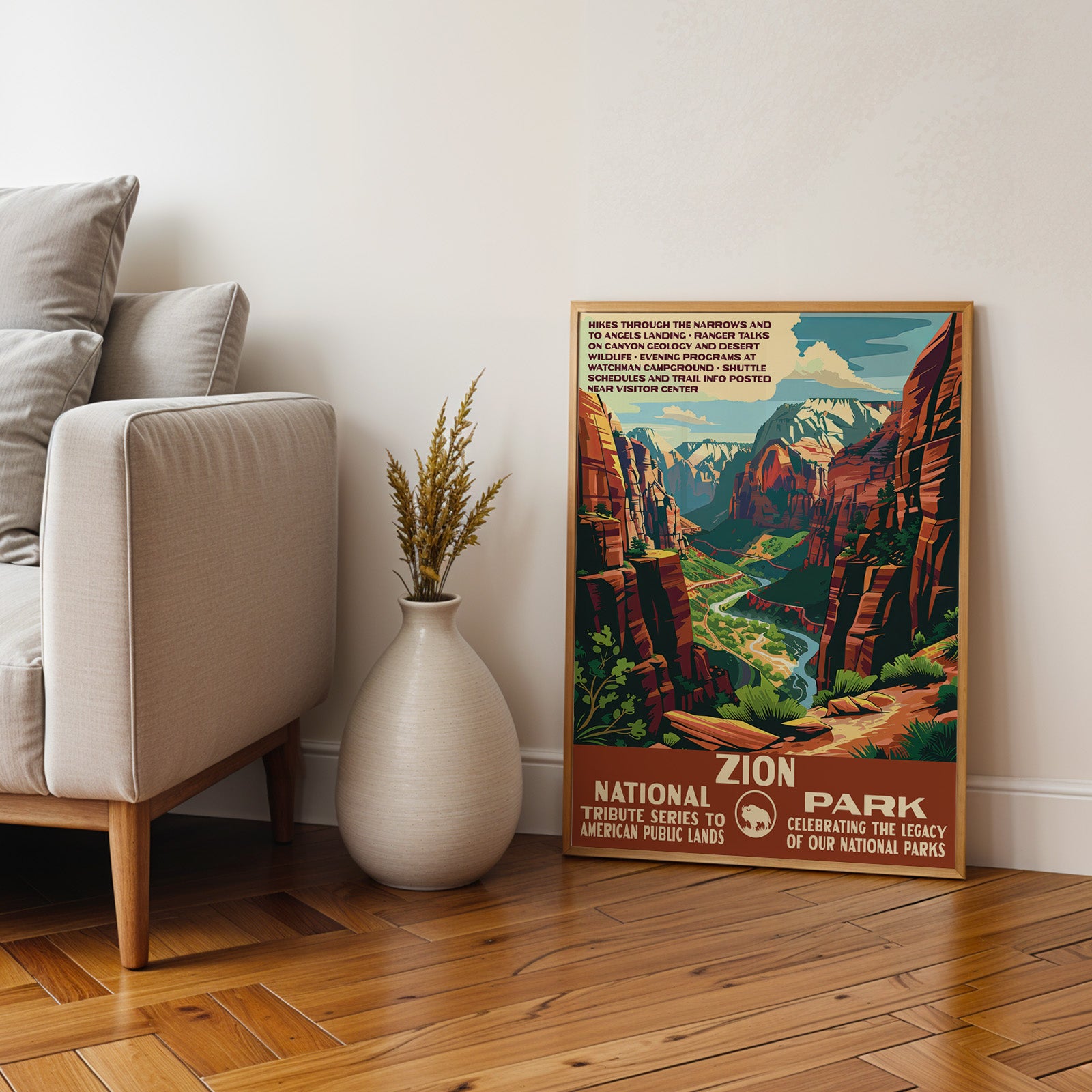 Zion National Park Vintage WPA Art