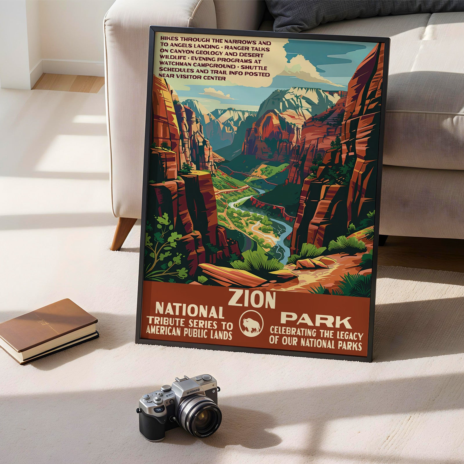 Zion National Park Vintage WPA Art