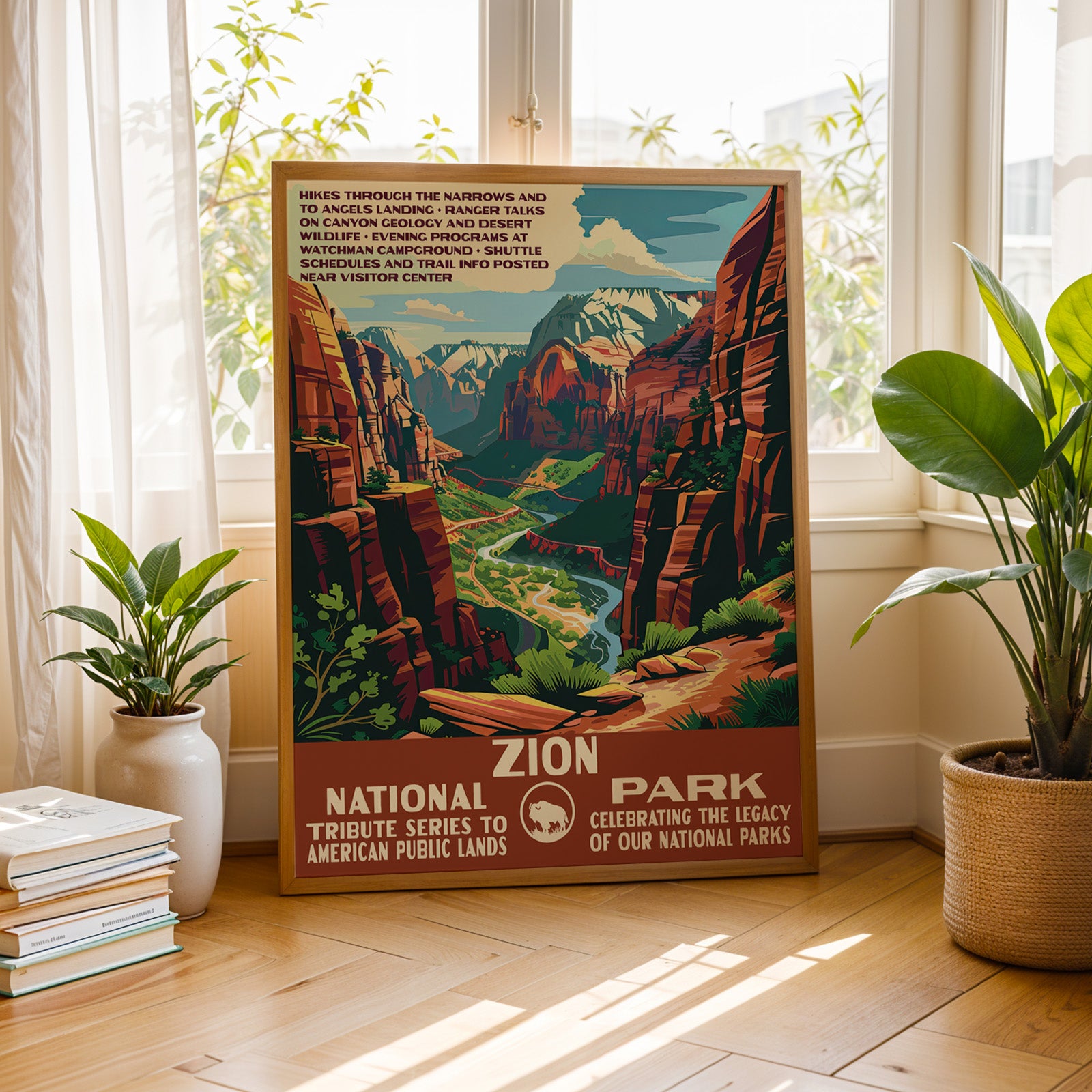 Zion National Park Vintage WPA Art